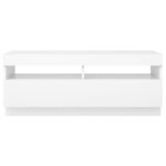 vidaXL Meuble TV avec lumières LED Blanc 100x35x40 cm