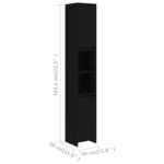 vidaXL Armoire de salle de bain Noir 30x30x183 5 cm Bois d'ingénierie