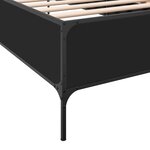 vidaXL Cadre de lit noir 100x200 cm bois d'ingénierie et métal