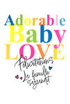 Carte FLUO Félicitations Naissance Adorable Baby Love Avec Enveloppe 12x17,5cm