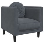 vidaXL Ensemble de canapés 3 Pièces avec coussins gris foncé velours