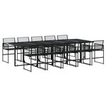 vidaXL Ensemble à manger de jardin 11 Pièces noir résine tressée