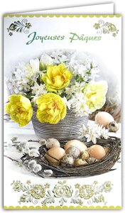 Carte Joyeuses Pâques Bonne Fête - Avec Enveloppe 12x19 5cm