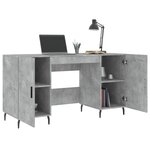 vidaXL Bureau gris béton 140x50x75 cm bois d'ingénierie