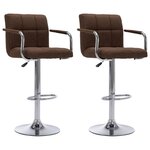 vidaXL Chaises de bar lot de 2 marron tissu