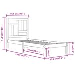 vidaXL Cadre de lit bois de pin massif 90x190 cm simple