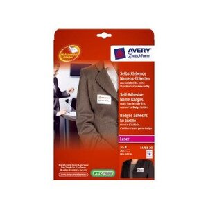 Etiquettes badges, 80 x 50 mm, cadre rouge AVERY ZWECKFORM