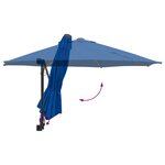 vidaXL Parasol de patio Bleu azur Polyester Grand Inclinable