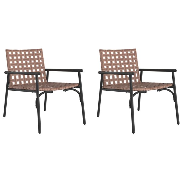 Chaises de jardin vidaXL 2 Pièces Noires 79x56x73 5 cm Rattan en polypropylène