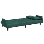 vidaXL Canapé-lit avec accoudoirs vert foncé velours