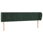 vidaXL Tête de lit avec oreilles Vert foncé 163x23x78/88 cm Velours