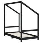 vidaXL Cadre de lit pour enfant noir 80x160 cm bois de pin massif