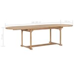 vidaXL Table extensible de jardin 180-280x100x75 cm Teck solide Ovale