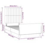 vidaXL Cadre de lit avec tête de lit Taupe 100x200 cm Tissu