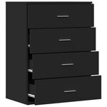 vidaXL Buffet noir 60x39x80 cm bois d'ingénierie