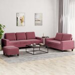 vidaXL Ensemble de canapés 3 Pièces rouge bordeaux tissu