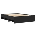 vidaXL Cadre de lit noir 120x190 cm bois d'ingénierie