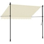 vidaXL Auvent rétractable crème 250x150 m tissu et acier