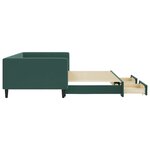 vidaXL Lit de jour et gigogne et tiroirs vert foncé 100x200 cm velours