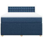 vidaXL Sommier à lattes de lit avec matelas Bleu 140x190 cm Tissu