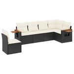 vidaXL Salon de jardin 6 Pièces avec coussins noir résine tressée