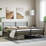 vidaXL Cadre de lit métal sans matelas avec pied de lit noir 180x200cm