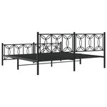 vidaXL Cadre de lit métal sans matelas avec pied de lit noir 193x203cm