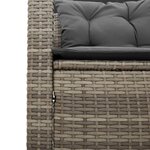 vidaXL Canapé de jardin avec table et coussins en forme de L gris