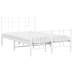 vidaXL Cadre de lit métal avec tête de lit/pied de lit blanc 120x200cm
