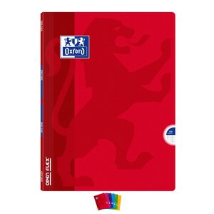 Cahier OPENFLEX agrafé 24x32cm 140 pages grands carreaux 90g coloris aléatoire OXFORD