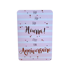 Carte De Voeux - Anniversaire - Hip Hip Hip Hourra C'est Ton Anniversaire !