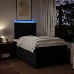 vidaXL Sommier à lattes de lit avec matelas Noir 120x200 cm Tissu