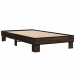 vidaXL Cadre de lit chêne marron 90x190 cm bois d'ingénierie et métal