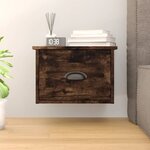 vidaXL Table de chevet murale chêne fumé 41 5x36x28 cm