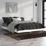 vidaXL Cadre de lit blanc brillant 140x190 cm bois d'ingénierie