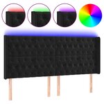 vidaXL Tête de lit à LED Noir 183x16x118/128 cm Velours