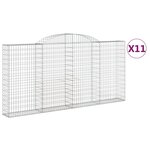 vidaXL Paniers à gabions arqués 11 Pièces 300x30x140/160 cm fer galvanisé
