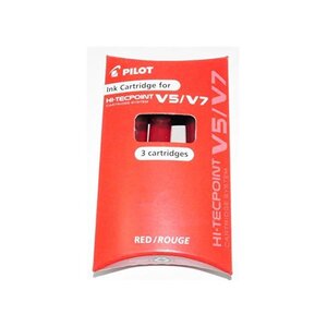 Set 3 cartouches v5/7 rechargeable rouge x 12 pilot