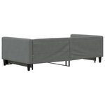 vidaXL Lit de jour avec lit gigogne gris foncé 100x200 cm tissu