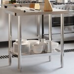 vidaXL Table de travail de cuisine avec dosseret 82 5x55x93 cm inox