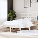 vidaXL Cadre de lit Blanc Bois de pin massif 140x200 cm