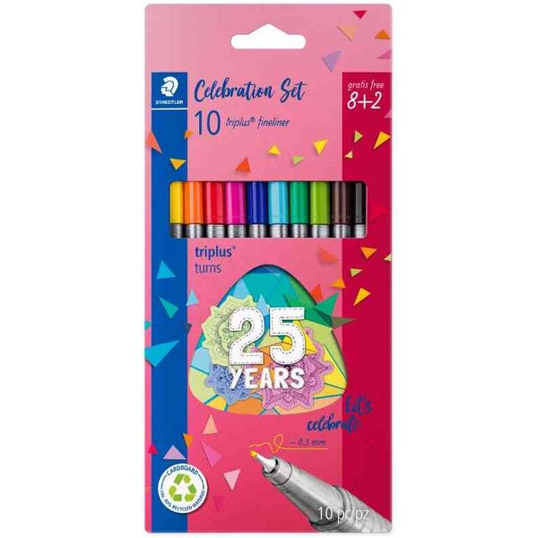 Fineliner triplus set anniversaire 8 + 2 STAEDTLER