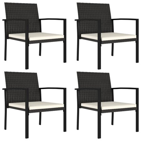 vidaXL Chaises de salle à manger de jardin 4 Pièces Résine tressée Noir