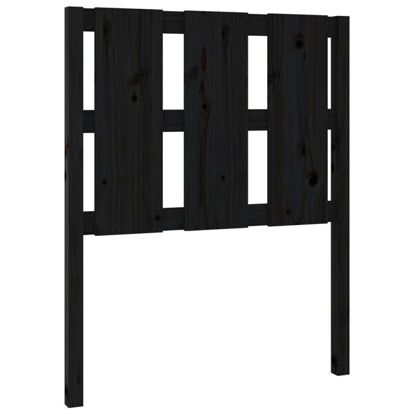 vidaXL Tête de lit Noir 80 5x4x100 cm Bois massif de pin