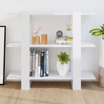 vidaXL Bibliothèque/Séparateur de pièce Blanc brillant 100x30x87 cm