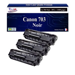 T3AZUR - 3x Toners compatibles avec Canon FX10 / FX9 / 703 pour Canon LBP-2900 LBP-2900B LBP-3000 Noir - 2 000p