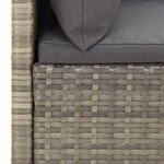 vidaXL Salon de jardin 4 Pièces avec coussins Gris Résine tressée