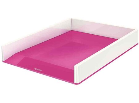 Corbeille à courrier Dual blanc/rose métallisé - Dim L26,7 x H4,9 x P33,6 cm LEITZ