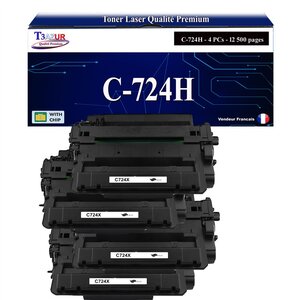 T3AZUR -4x Toners compatibles avec Canon 724H (3482B002) pour Canon LBP-6750DN LBP-6780X MF-512x MF-515x