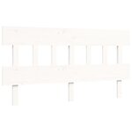 vidaXL Cadre de lit avec tête de lit blanc King Size bois massif